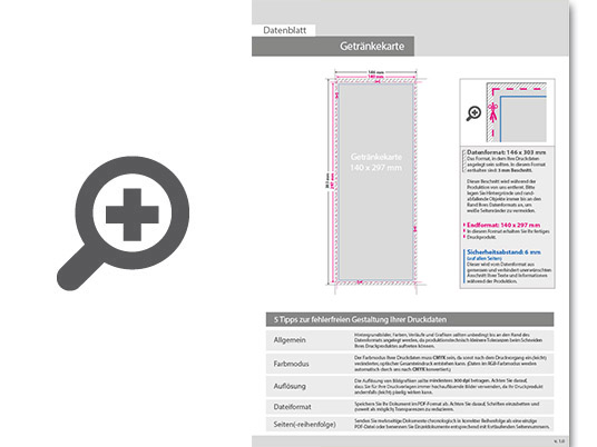 Product Bild getr__nkekarte_mit_3-fach_drahtheftung__endformat_14_0_cm_x_29_7_cm__16-seitig