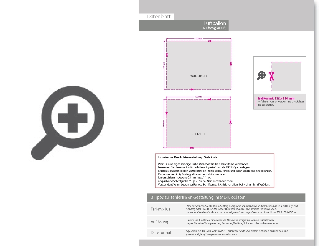 Product Bild luftballon_metallic_Ø_33_cm_1_1-farbig_(wei__)_zweiseitig_bedruckt