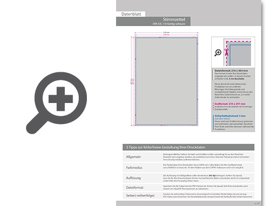 Product Bild stimmzettel_din_a4__1_0-farbig_schwarz_(einseitig_bedruckt)