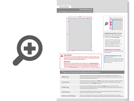 Product Bild eintrittskarte_din_a7_perforiert_&_2_x_nummeriert_4_4_farbig_mit_beidseitig_partieller_glitzer-lackierung
