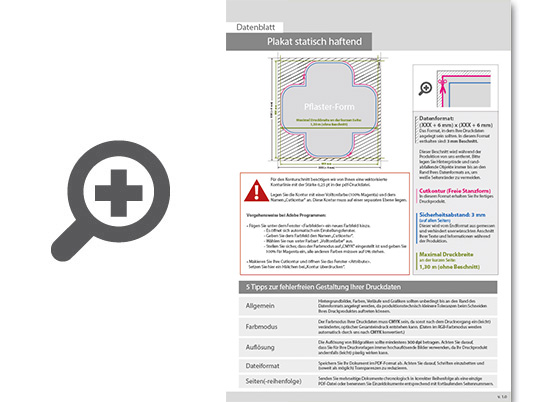 Product Bild plakat_statisch_haftend_4_0_farbig_bedruckt_in_pflaster-form_konturgeschnitten