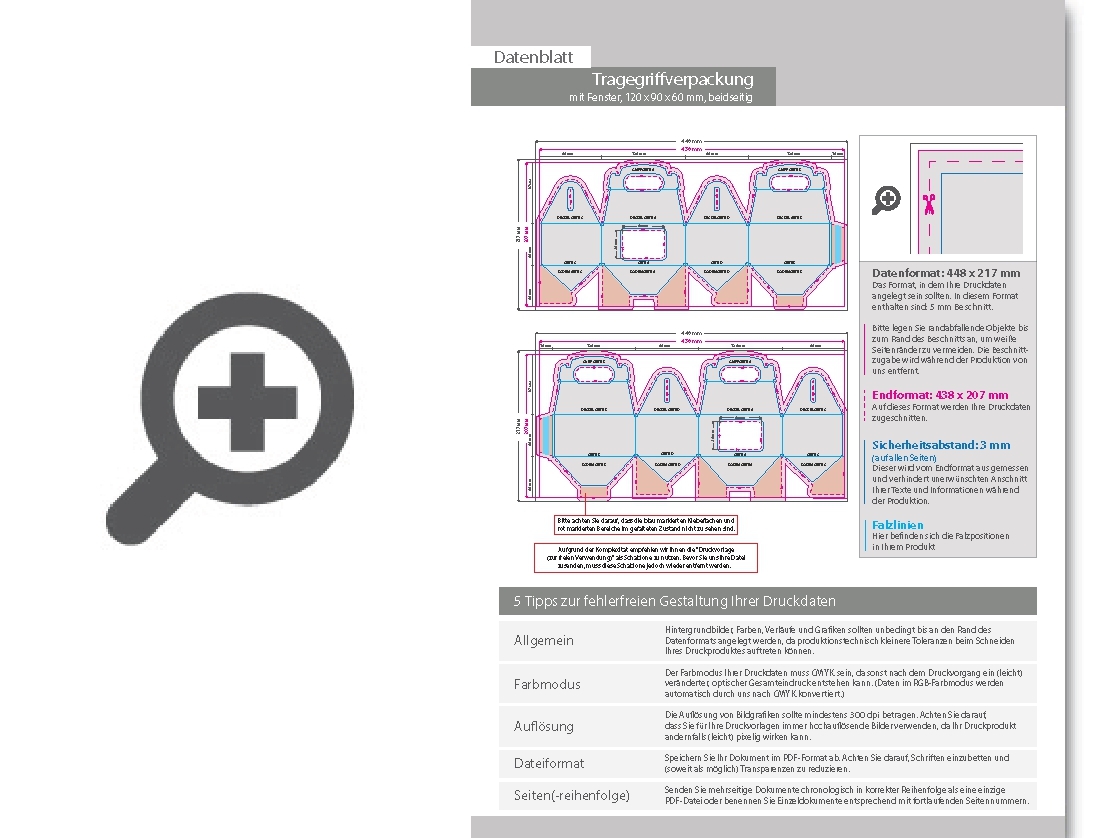 Product Bild tragegriffverpackung_(12_cm_x_9_cm_x_6_cm)_beidseitig_bedruckt_5_4-farbig_(cmyk_+_sonderfarbe)_mit_geklebtem_fenster